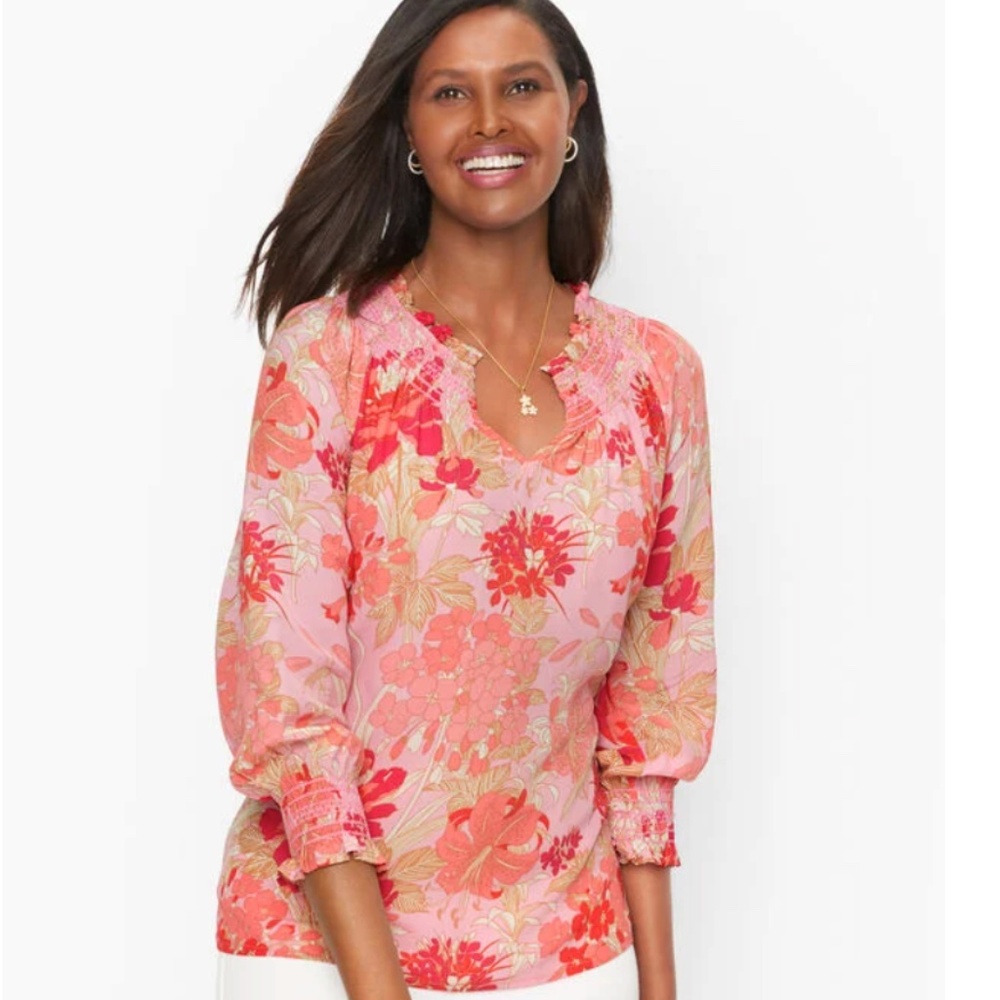 Lovely Talbots Pheasant Blouse - Size Large